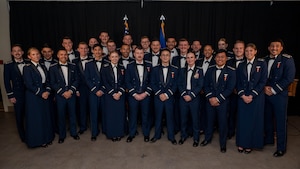 Air Force Pilots pose for a group photo.