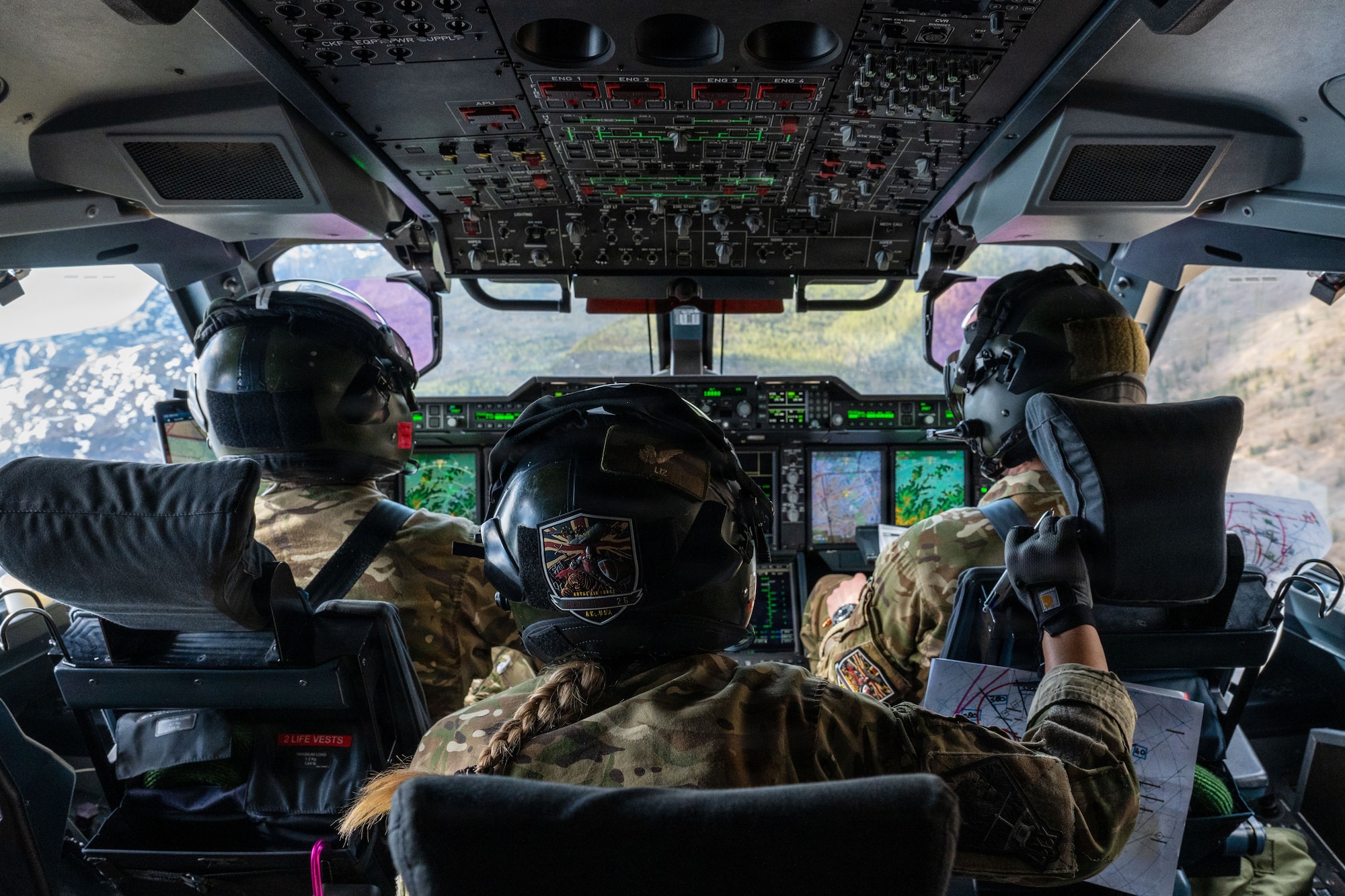 Royal Air Force service members operate an Airbus A400M Atlas aircraft assigned to No. 70 Squadron during a joint forcible entry operations training event within the Joint Pacific Alaska Range Complex for RF-A 26-2, June 3, 2026.