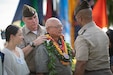 U.S. Army Gen. Ronald P. Clark, United States Army Pacific Commanding General, presents the Mana O Ke Koa (Spirit of the Warrior) award to Mr. Gil Tam, Ke’ehi Memorial Organization, Director and Treasurer, at Fort DeRussy, June 12, 2026.