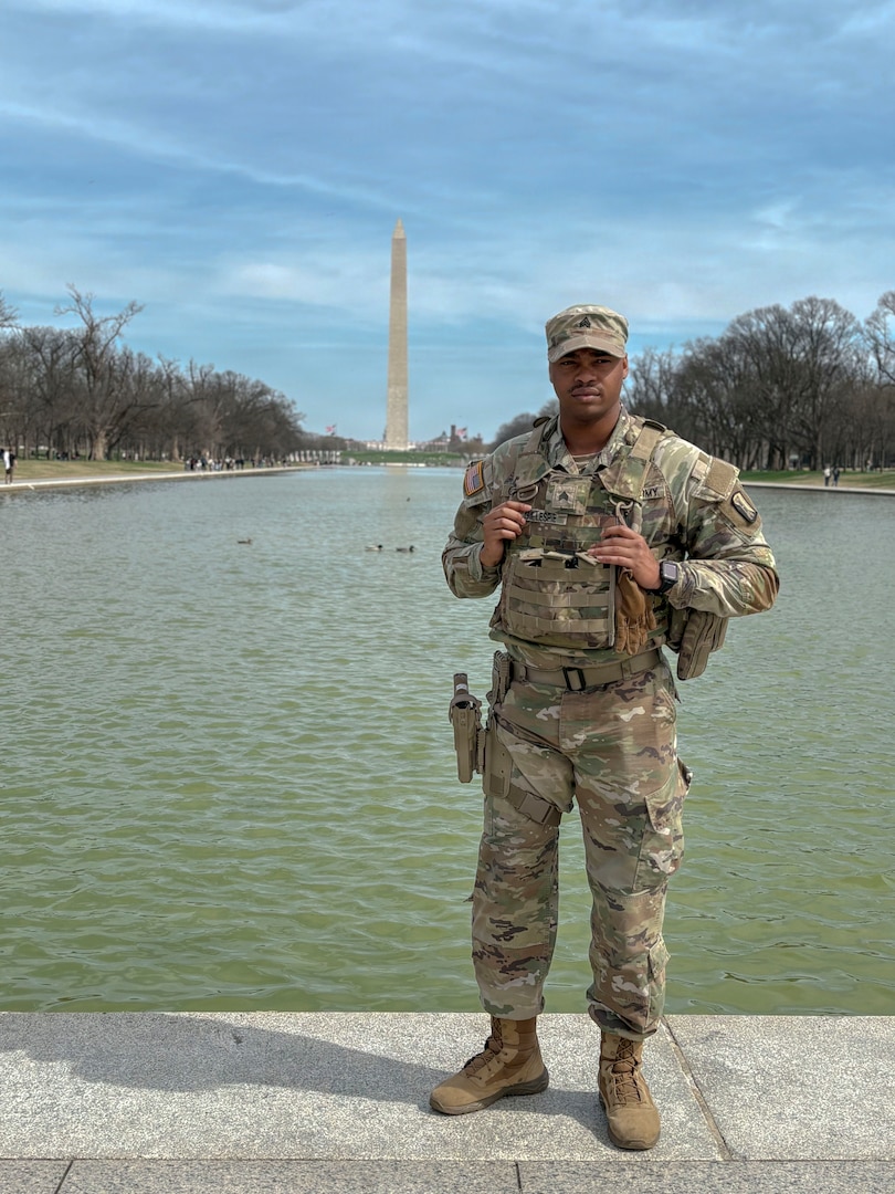 A man sat on the ledge of Arlington Memorial Bridge, his feet dangling over its edge when U.S. Army Sgt. Jordan Gillespie, a Crisis Intervention Training-certified personnel and Soldier with the Mississippi National Guard sat by him and began a conversation that ultimately helped bring him to safety on May 30, 2026.  Approximately 2,500 National Guard members support the DC Safe and Beautiful mission, providing critical assistance to the Metropolitan Police Department and community partners to enhance safety and quality of life throughout the District.