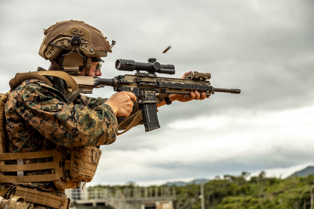 U.S. Marine Corps engages targets during a short-bay live-fire range at Camp Hansen, Okinawa, Japan, June 11, 2026.