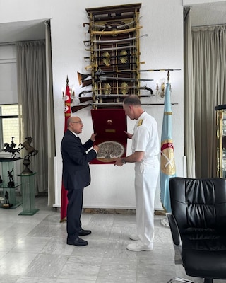 Adm. George M. Wikoff, commander of U.S. Naval Forces Africa (NAVAF), visited Tunisia June 8, underscoring the growing strength of the U.S.–Tunisia maritime security partnership in North Africa and the Mediterranean.