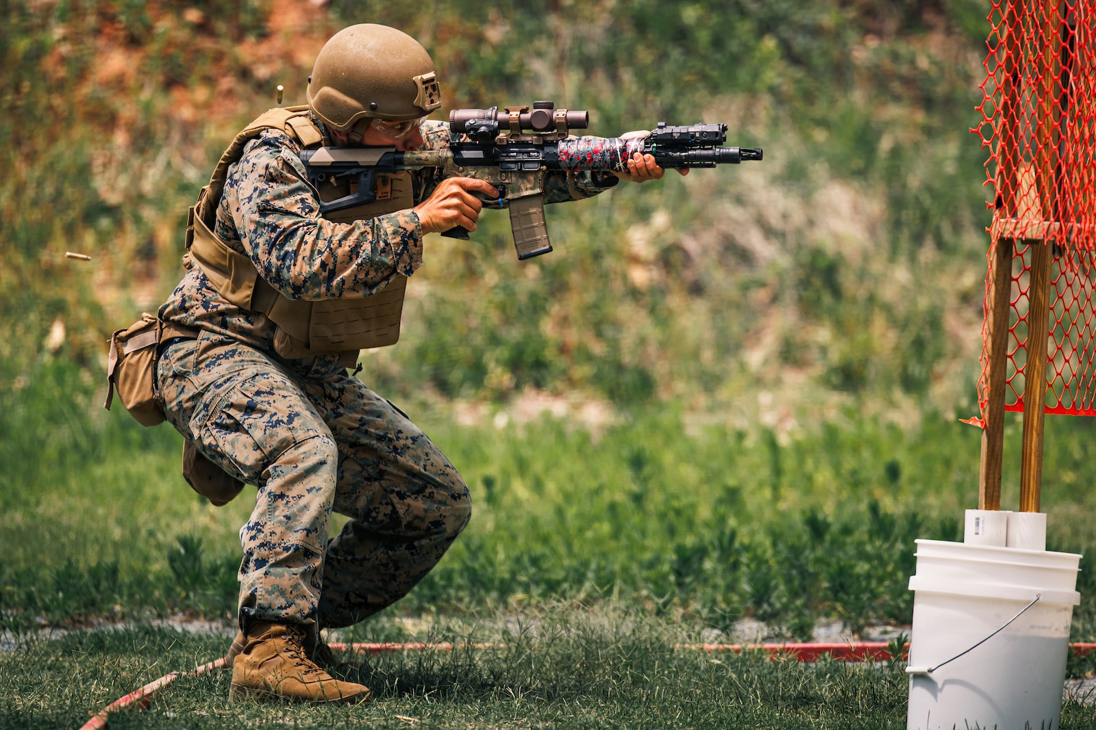 U.S. Marine Corps Maj. Mark Herzog, a competitor with the USMC Shooting Team, competes in the “Action Rifle” match of the 65th annual Interservice Rifle Competition at Weapons Training Battalion on Marine Corps Base Quantico, June 8, 2026. The ISRC consists of multiple disciplines of rifle competition including a High-Power 1,000 Aggregate match, a High-Power Long-Range match, a Quantified Performance, Gas Gun match and a Practical Competition Shooting League Action Carbine match. (U.S. Marine Corps photo by Cpl. Braydon Rogers)