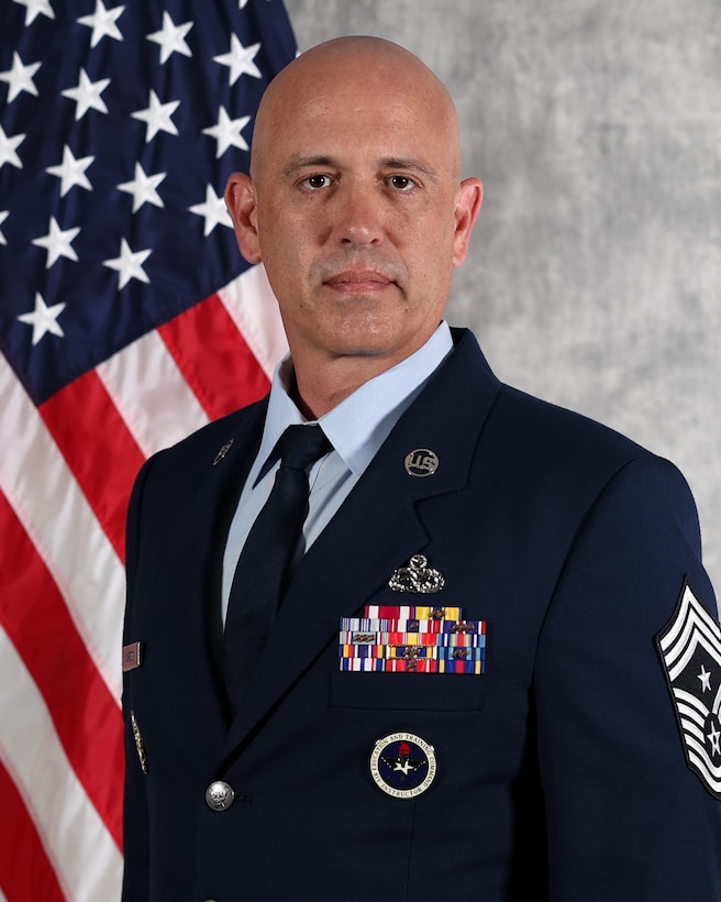 CMSgt Nicholas A. Carrier is the Command Chief Master Sergeant for the 80th Flying Training Wing