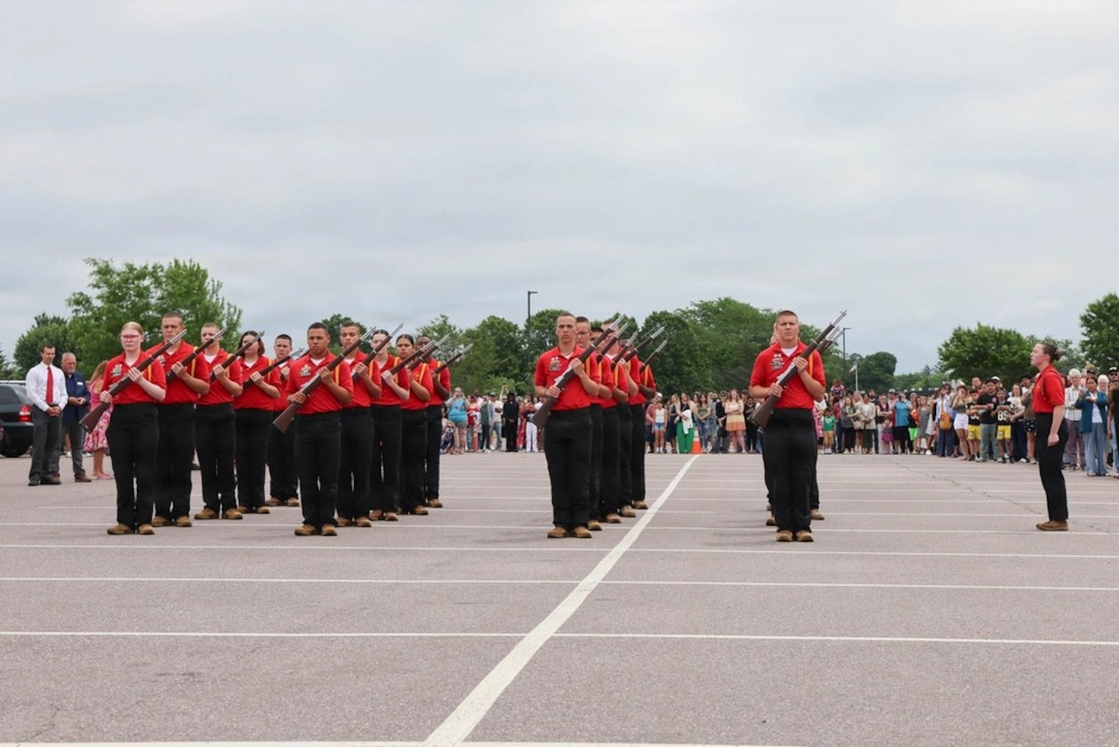 Cadet demonstrations during commencement ceremony