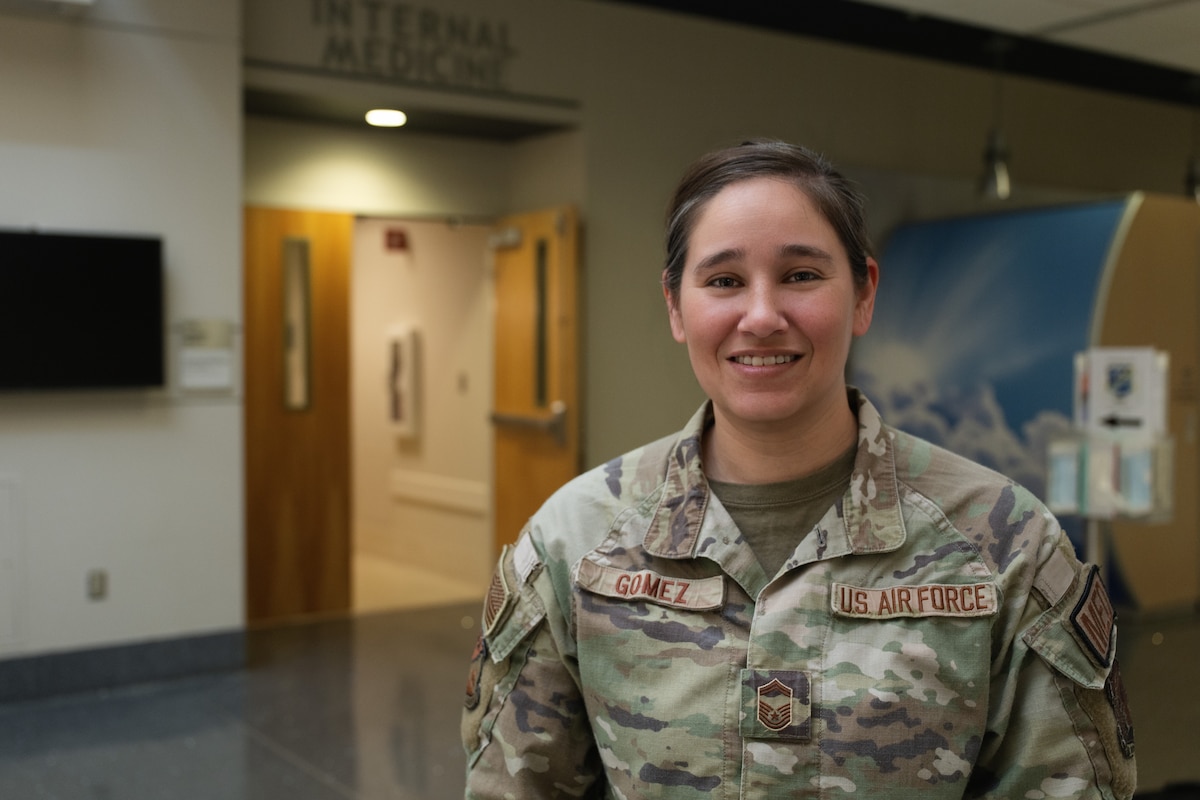 U.S. Air Force Senior Master Sgt. Rachelle Gomez poses for a photo