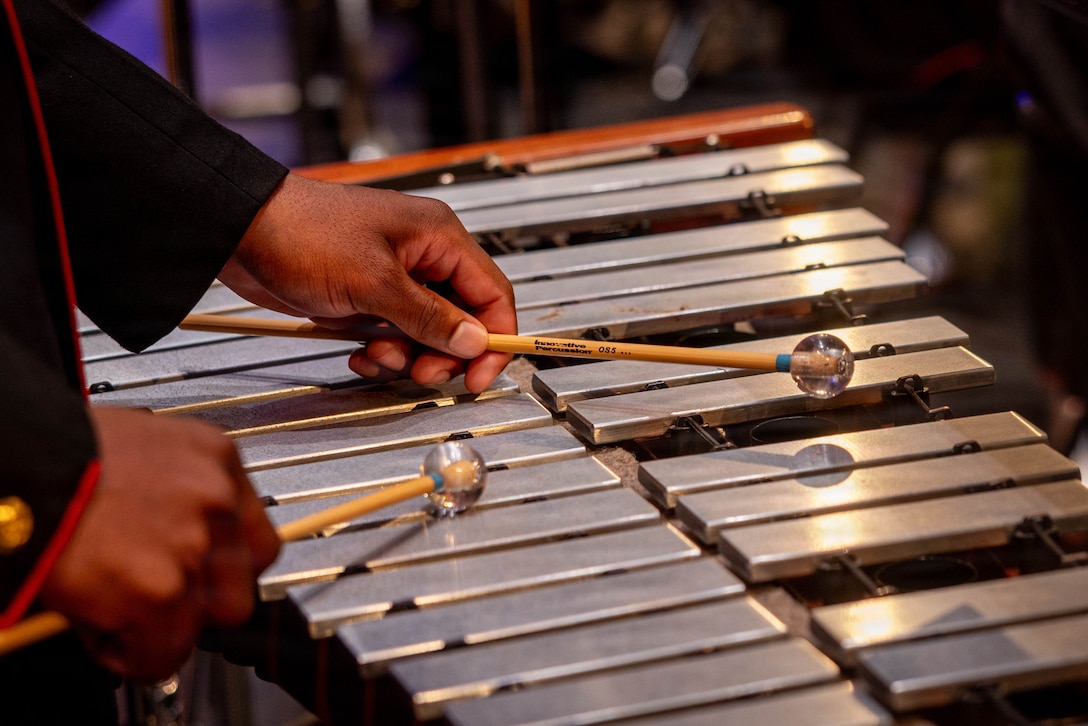 U.S. Marines with the 2nd Marine Division Band perform a concert for the community to highlight the close relationship between the French and the U.S., at Cité de la Musique et de la Danse de Soissons, France, May 21, 2026. The 2nd MARDIV band is performed at different locations around France as part of Memorial Day weekend and the commemoration of the 108th anniversary of the Battle of Belleau Wood, conducted to honor the legacy of service members who gave their lives in defense of the United States and European allies. (U.S. Marine Corps photo by Lance Cpl. Carla Perez Ramirez)