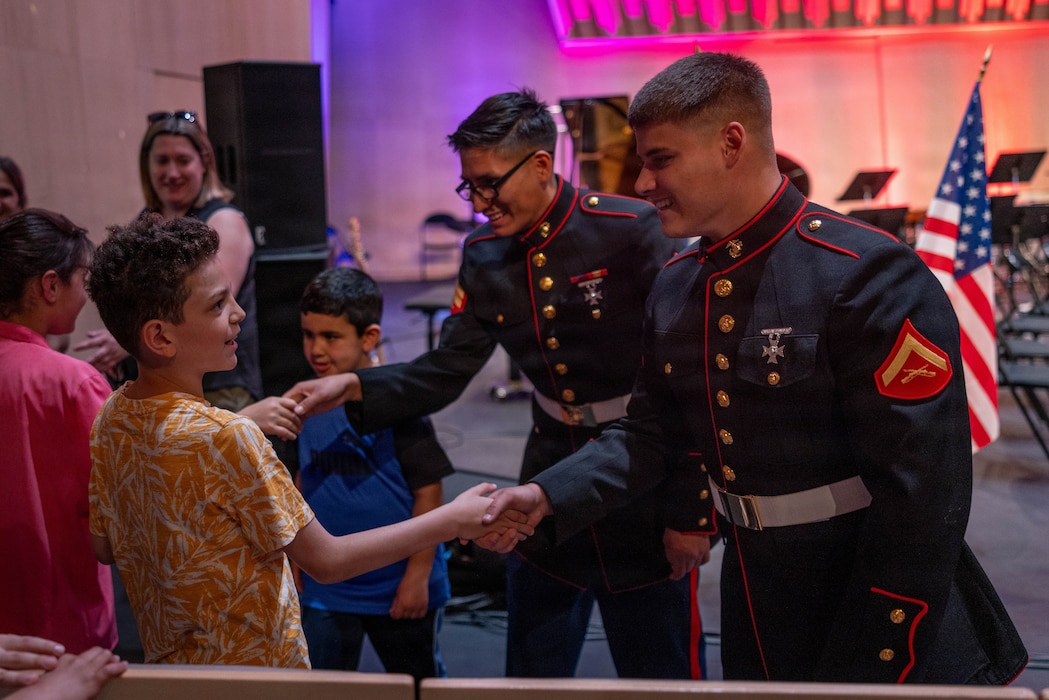 U.S. Marines with the 2nd Marine Division Band perform a concert for the community to highlight the close relationship between the French and the U.S., at Cité de la Musique et de la Danse de Soissons, France, May 21, 2026. The 2nd MARDIV band is performed at different locations around France as part of Memorial Day weekend and the commemoration of the 108th anniversary of the Battle of Belleau Wood, conducted to honor the legacy of service members who gave their lives in defense of the United States and European allies. (U.S. Marine Corps photo by Lance Cpl. Carla Perez Ramirez)