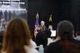 U.S. Army Lt. Gen. Joe Hilbert, commanding general of Eighth Army, speaks to students, faculty, and Republic of Korea (ROK) Army Reserve Officer Training Corps cadets at Pyeongtaek University, South Korea, May 26, 2026.