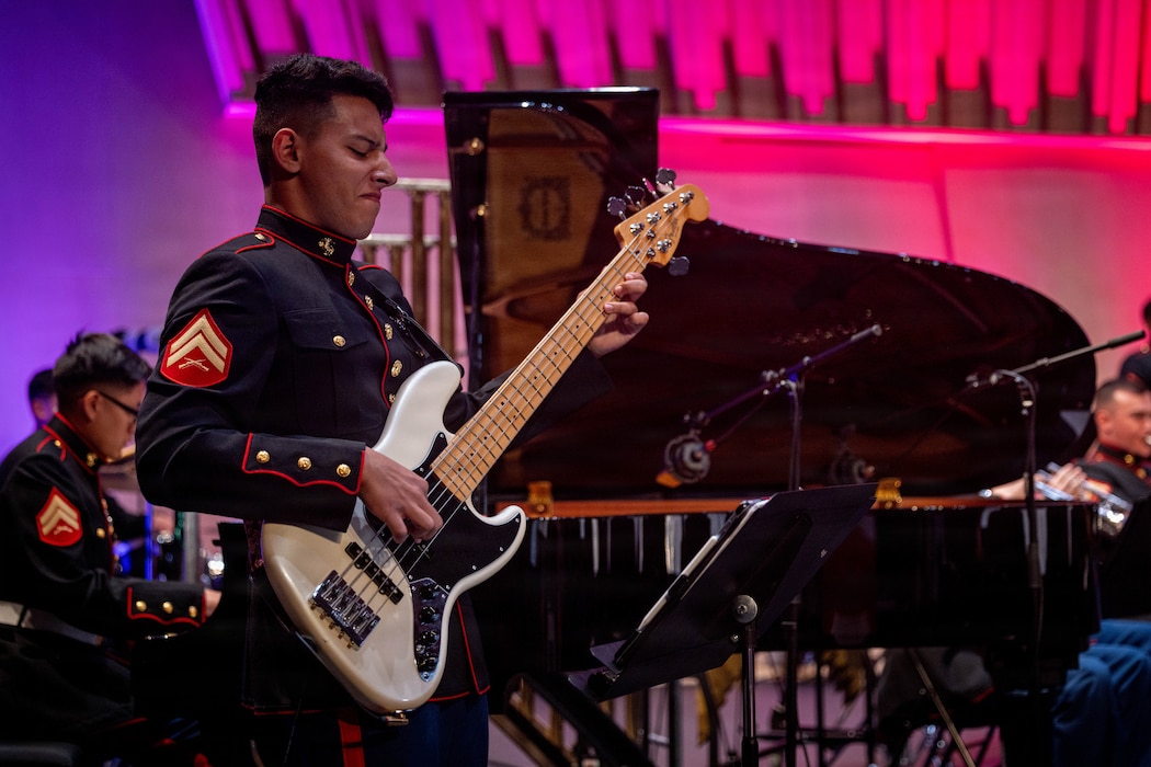 U.S. Marines with the 2nd Marine Division Band perform a concert for the community to highlight the close relationship between the French and the U.S., at Cité de la Musique et de la Danse de Soissons, France, May 21, 2026. The 2nd MARDIV band is performed at different locations around France as part of Memorial Day weekend and the commemoration of the 108th anniversary of the Battle of Belleau Wood, conducted to honor the legacy of service members who gave their lives in defense of the United States and European allies. (U.S. Marine Corps photo by Lance Cpl. Carla Perez Ramirez)