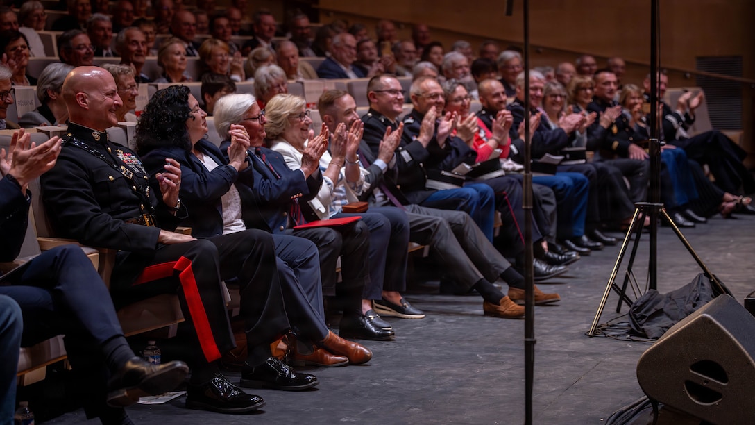 U.S. Marines with the 2nd Marine Division Band perform a concert for the community to highlight the close relationship between the French and the U.S., at Cité de la Musique et de la Danse de Soissons, France, May 21, 2026. The 2nd MARDIV band is performed at different locations around France as part of Memorial Day weekend and the commemoration of the 108th anniversary of the Battle of Belleau Wood, conducted to honor the legacy of service members who gave their lives in defense of the United States and European allies. (U.S. Marine Corps photo by Lance Cpl. Carla Perez Ramirez)