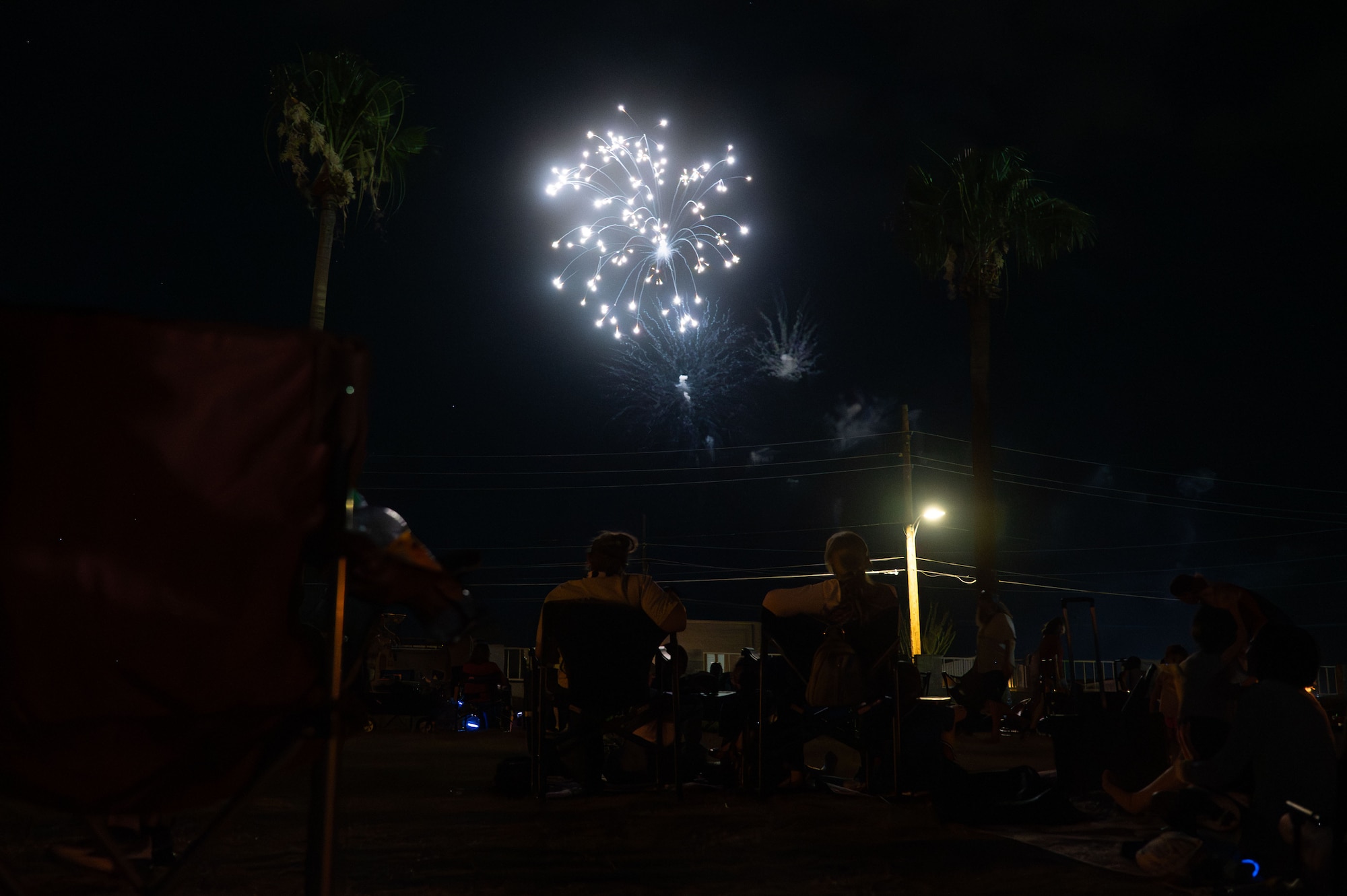 Fireworks burst over Freedom Fest at Davis-Monthan Air Force Base, Arizona, June 12, 2026. Freedom Fest brought together members of Team Davis-Monthan for an evening dedicated to community engagement, family support and celebrating the relationships that help sustain mission success. (U.S. Air Force photo by Airman 1st Class Jaden Kidd)