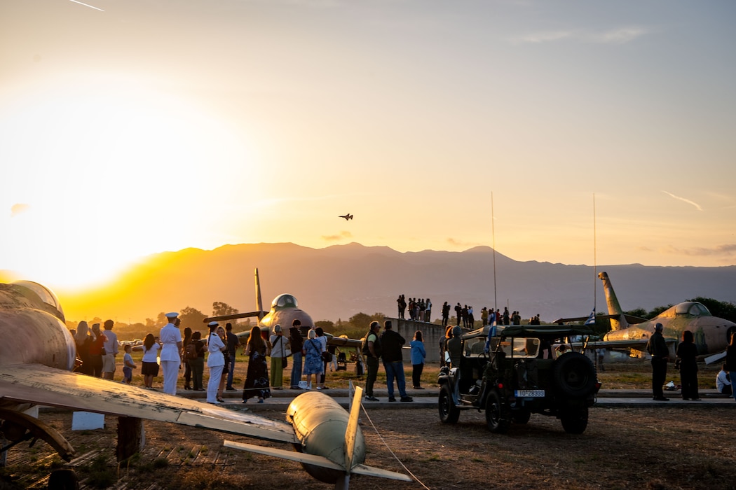 Personnel assigned to Naval Support Activity (NSA) Souda Bay participate in memorial services for the Battle of Crete at Maleme Airfield in Maleme, Greece on May 24, 2026.