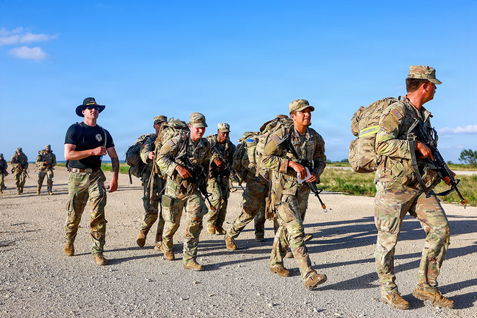 Soldiers of the 1st Squadron, 124th Cavalry Regiment, Texas Army National Guard, take part in the squadron's Spur Ride at Fort Hood, Texas, June 8-11, 2026.