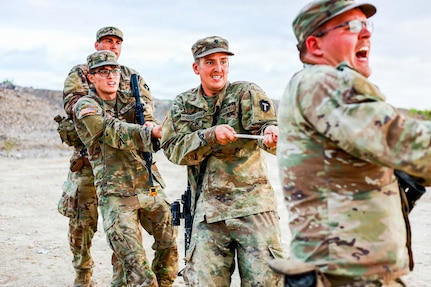 Soldiers of the 1st Squadron, 124th Cavalry Regiment, Texas Army National Guard, take part in the squadron's Spur Ride at Fort Hood, Texas, June 8-11, 2026.