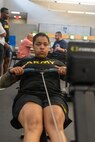 U.S. Army Capt. Channda Mitchell participates in indoor rowing training during 2026 Warrior Games Training Camp in San Antonio, Texas, June 10, 2026.