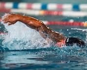 U.S. Army Staff Sgt. Paul Zimmerman participates in a swimming training session for the 2026 Warrior Games in San Antonio, Texas, June 10, 2026.