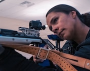 U.S. Army Staff Sgt. Mercedes Rangel participates in a precision air rifle training session in preparation for the 2026 Warrior Games in San Antonio, Texas, June 12, 2026.