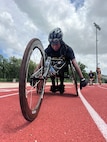 U.S. Army Lt. Jani Merritt participates in hand cycling training for the 2026 Warrior Games in San Antonio, Texas, June 10, 2026.