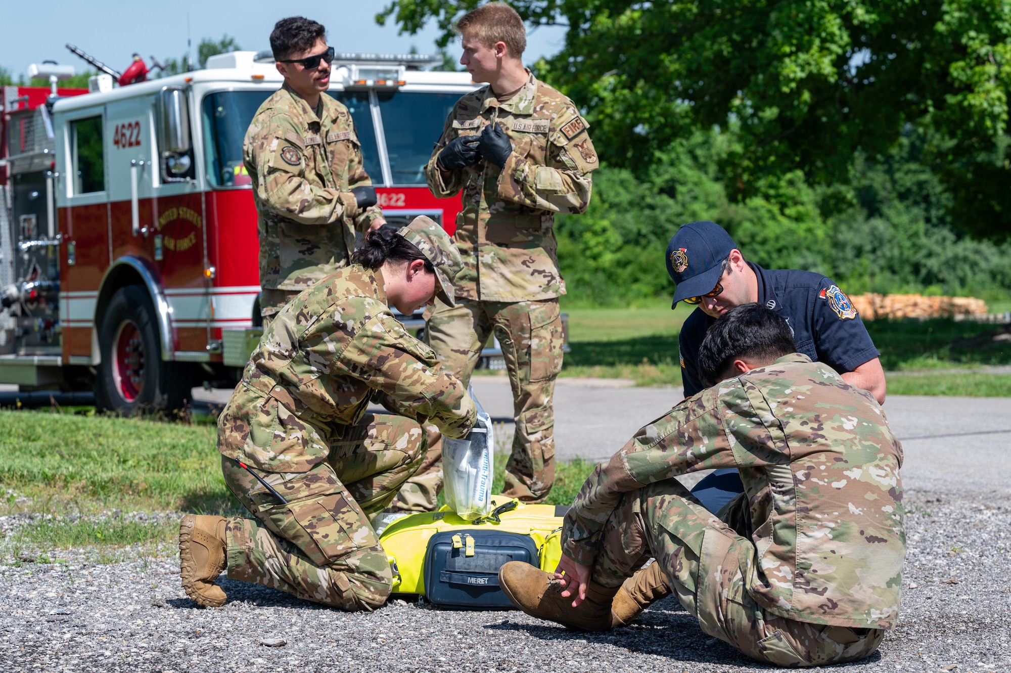 Airmen tend to simulated wounded patient