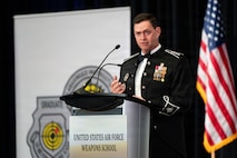 Gen. Chance Saltzman speaks at a podium.