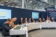 Secretary of the Army Dan Driscoll leads a signing ceremony with NATO allies and partners for a counter-unmanned aircraft systems letter of intent during day two of Eurosatory 2026 at the Paris Nord Villepinte Exhibition Centre in Villepinte, France, June 16, 2026. The letter of intent is designed to help streamline counter-UAS acquisitions and training among allied and partner forces, supporting a more coordinated approach to detecting, tracking, and defeating unmanned aircraft threats. 

Eurosatory is a biennial international defense and security exhibition that brings together military, government, and industry leaders to highlight land and air defense capabilities, emerging technologies, and partnerships that support modernization, readiness, and deterrence. 

(U.S. Army photo by Maj. Alexander Watkins)