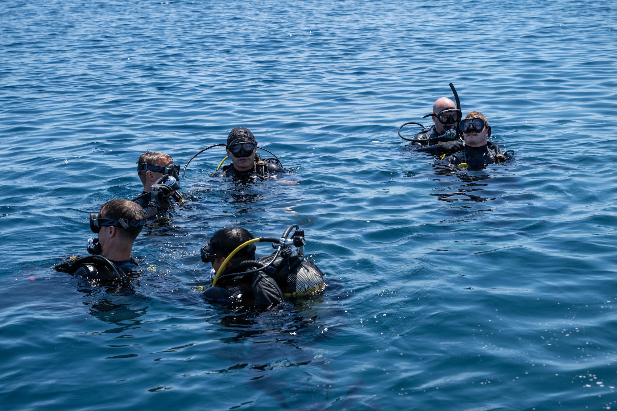 U.S. Air Force pararescuemen assigned to the 57th Rescue Squadron completed pre-dive surface checks in Medulin, Croatia, June 9, 2026.