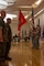 U.S. Marine Corps Sgt. Maj. Casey S. Chandler, outgoing senior enlisted leader for 2nd Network Battalion, Marine Corps Cyberspace Operations Group, holds the sword of office during a relief and appointment ceremony at Marine Corps Base Camp Lejeune, North Carolina, June 2, 2026. 2nd Network Bn held the ceremony to mark the transition of its senior enlisted leadership, signifying the transfer of all responsibilities and authorities between the outgoing and incoming sergeants major.  (U.S. Marine Corps Photo by Cpl. Jessica J. Mazzamuto)