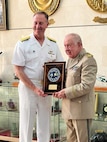Adm. George M. Wikoff, left, commander of U.S. Naval Forces Africa, presents Gen. Said Chengriha, the chief of staff of the Algerian People’s National Army, with a plaque during a meeting in Algiers, Algeria, June 9, 2026. The visit underscores the strong shared security interests between the United States and Algeria, highlighting opportunities to expand maritime collaboration in the region. (U.S. Navy courtesy photo)