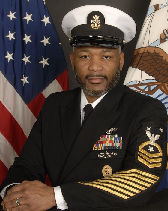 A portrait of Command Master Chief Frederick J. Tuiel.