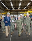 Chief of Naval Operations Adm. Daryl Caudle visited Puget Sound Naval Shipyard & Intermediate Maintenance Facility, June 3, 2026, for an official call with command senior leadership and a tour of shipyard operations in Bremerton, Washington. (U.S. Navy photo by Wendy Hallmark)