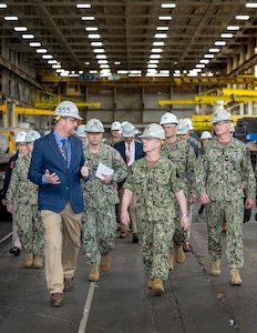 Chief of Naval Operations Adm. Daryl Caudle visited Puget Sound Naval Shipyard & Intermediate Maintenance Facility, June 3, 2026, for an official call with command senior leadership and a tour of shipyard operations in Bremerton, Washington. (U.S. Navy photo by Wendy Hallmark)