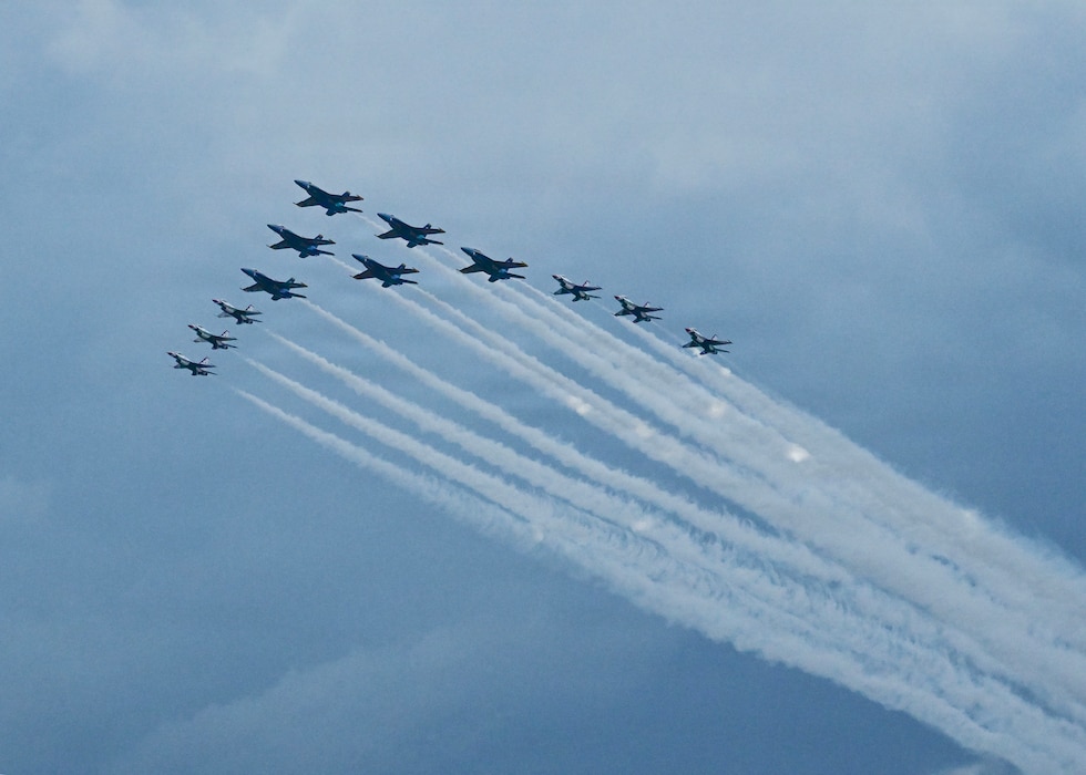 US military aircraft flyover