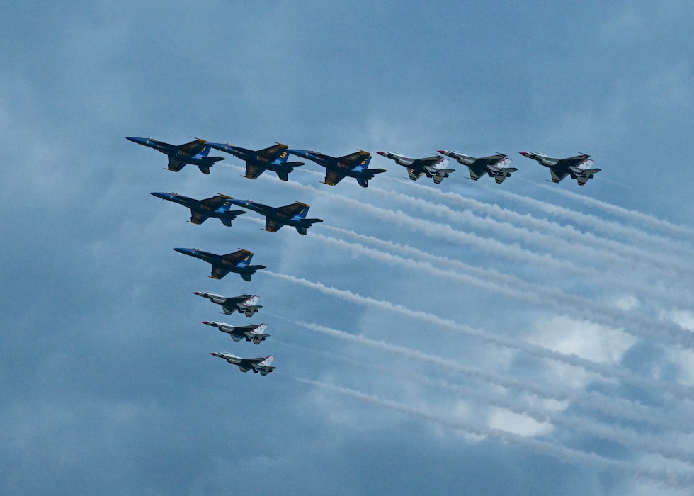 US military aircraft flyover.
