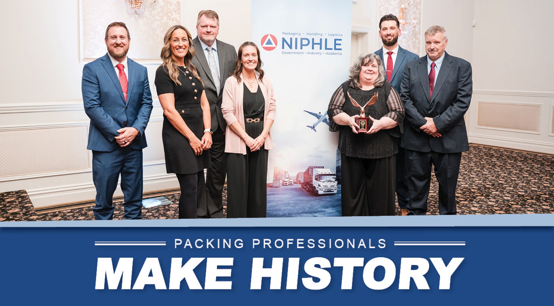Group photo of members the Technical Directorate’s Packaging Team who recently earned the War Department’s Packaging Innovation Award.