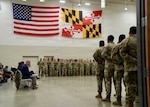 More than 100 Maryland Army National Guard Soldiers assigned to the 29th Military Police Company stand in formation during a deployment ceremony at the Major General Linda L. Singh Readiness Center, May 23, 2026. The deployment, which is in support of U.S. Southern Command, marks one of the company’s largest overseas missions since the height of the Global War on Terror. Photo by Maj. Benjamin Hughes.