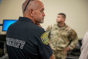 McConnell Air Force Base hosts local and federal effort to coordinate counter small unmanned aircraft systems, 9 June, 2026. Security Forces Airmen partnered with local law enforcement, Federal Bureau of Investigations, Office of Special Investigations, and Federal Aviation Administration officials to discuss capabilities and integrate response and reporting policies between agencies.