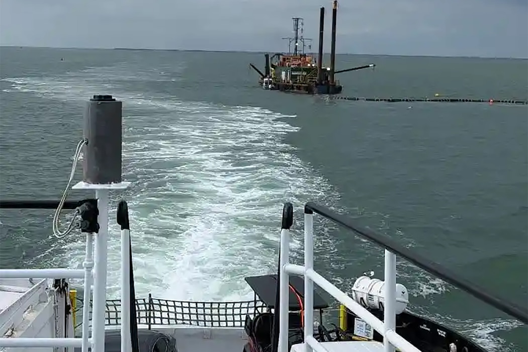 The U.S. Army Corps of Engineers, Wilmington District, and contractor Cottrell Contracting Corporation are conducting maintenance dredging in Hatteras Sloop North Channel to help maintain safe and reliable navigation for ferry traffic between Hatteras and Ocracoke.