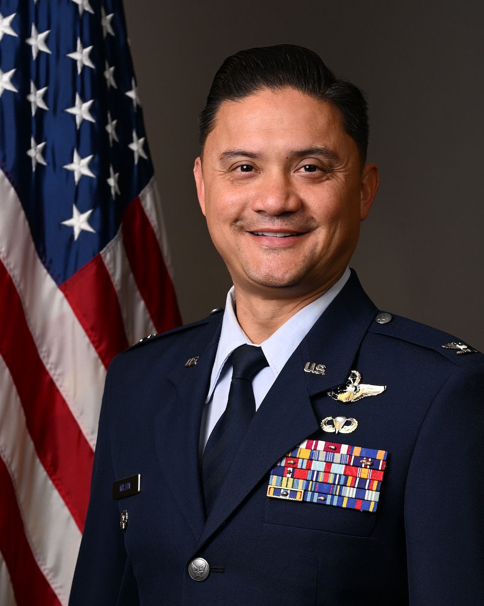 An official photo of Col. Ryan W. Wilson, 22nd Air Refueling Wing deputy commander, at McConnell Air Force Base, Kansas