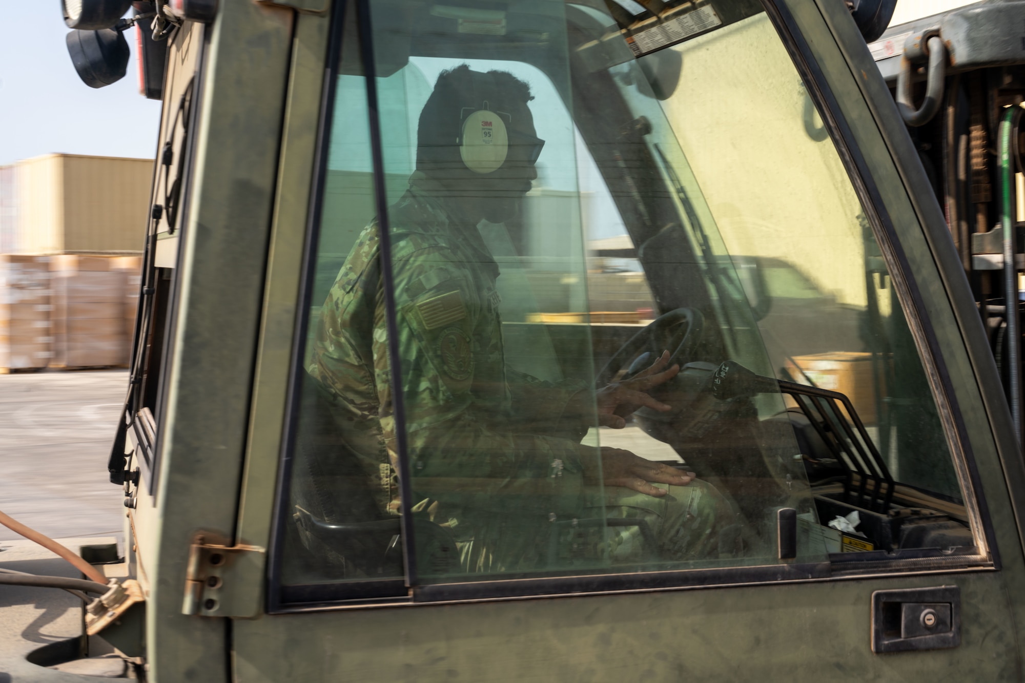 Forklift driving