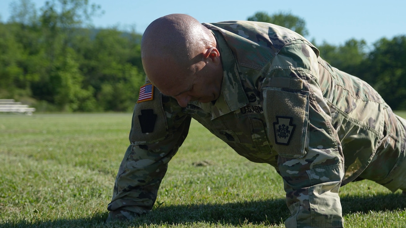 Command Sgt. Maj. Shawn Phillips, Pennsylvania Command Senior Enlisted Leader, discusses the Combat Field Test at Fort Indiantown Gap, Pennsylvania, May 28, 2026. Command Sgt. Maj. Oscar Laughman, Command Sergeant Major - Army, takes the CFT with Phillips to demonstrate the sequence of events, while detailing what each event entails. (U.S. Army National Guard video by Sgt. Kayden Bedwell)

For more information regarding the CFT, reference HQDA EXORD 103-26 or AD 2026-07.
