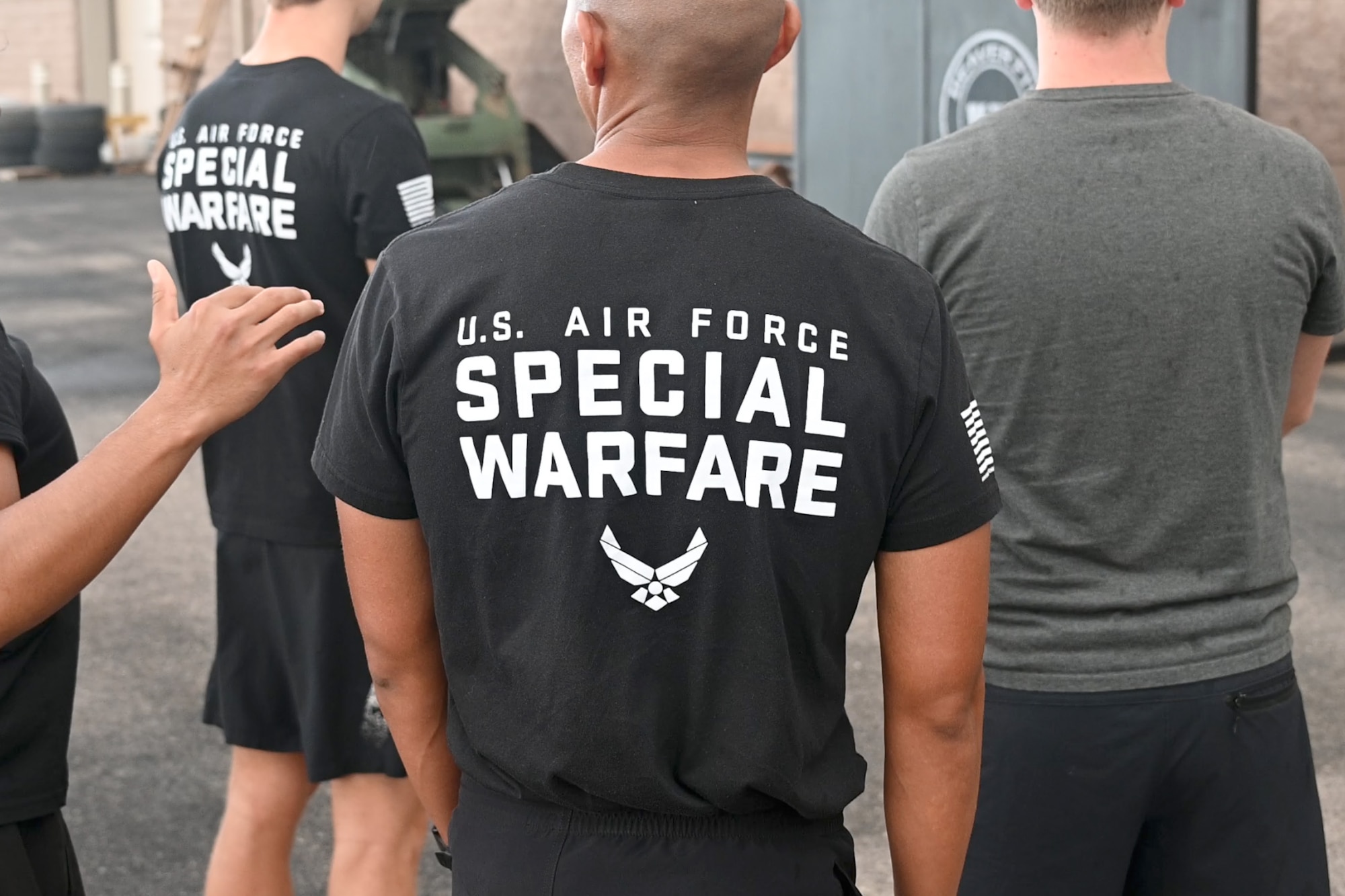 A U.S. Air Force Special Warfare candidate at Pararescue Immersion Day at Davis-Monthan Air Force Base, Arizona, June 15, 2026. The event brought together candidates from across Arizona and Southern California interested in AFSPECWAR careers, allowing them to participate in physical training, engage with active-duty operators and learn about the responsibilities of pararescuemen. (U.S. Air Force photo by Airman 1st Class Jaden Kidd)