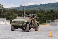 U.S Soldiers with Alpha Company, 1st Battalion, 112th Infantry Regiment, 56th Mobile Brigade Combat Team were introduced to the Infantry Squad Vehicle June 17, 2026, at Fort Indiantown Gap, Pennsylvania. The Soldiers learned how to properly PMCS and drive the new vehicle and completed a short driver's course designed to introduce them to the vehicle's mobile capabilities. (U.S. Army National Guard photo by Staff Sgt. Jonathan Campbell)