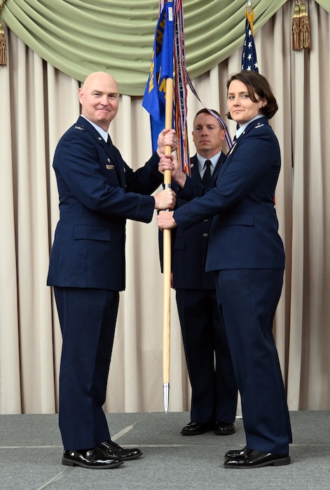 People pose for photo.