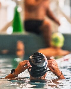 U.S. Army Maj. Mandy Feindt participates in a swimming practice event at the 2026 Warrior Games in San Antonio, Texas, June 10, 2026.