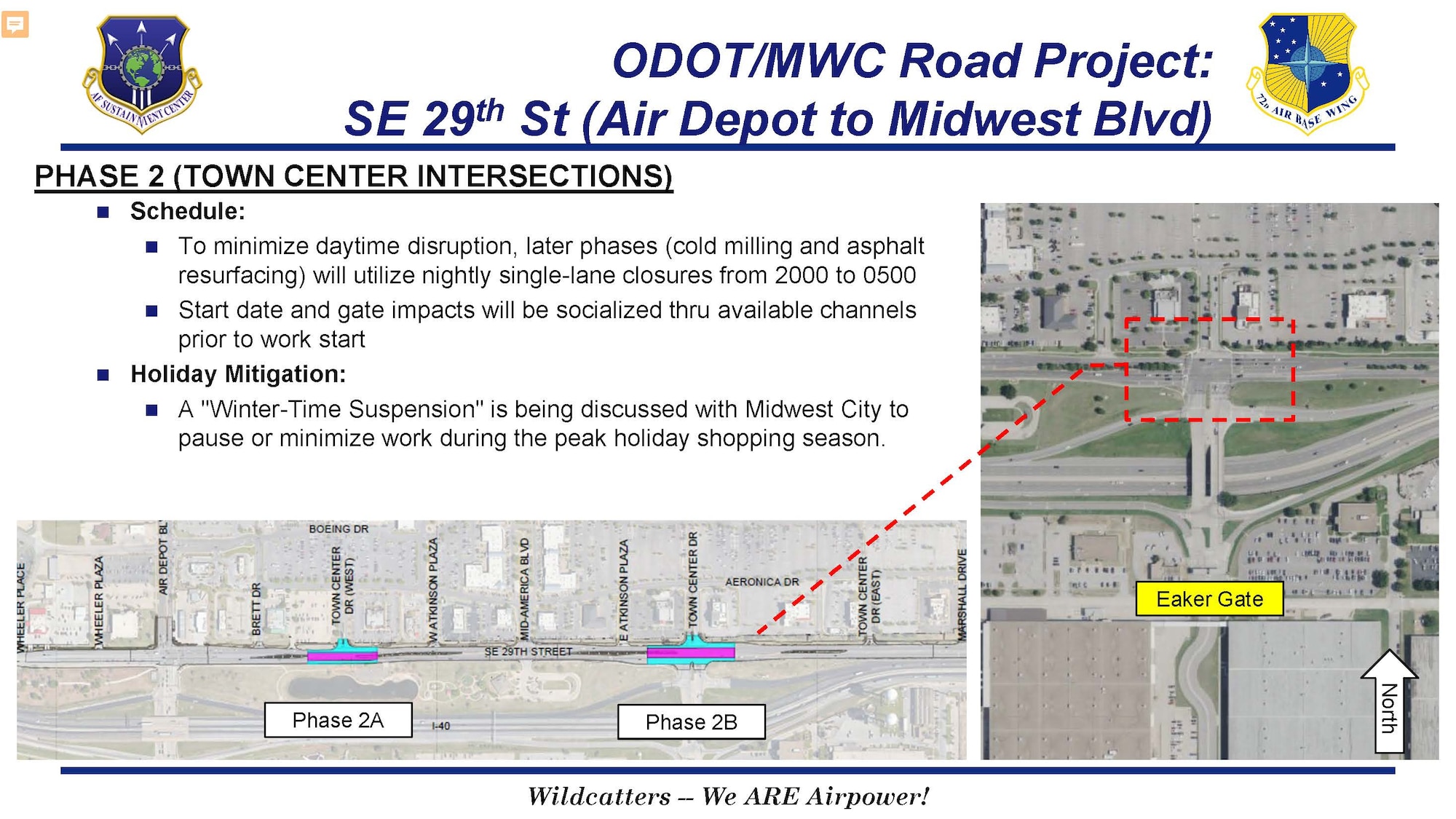 Slide depicting construction changes