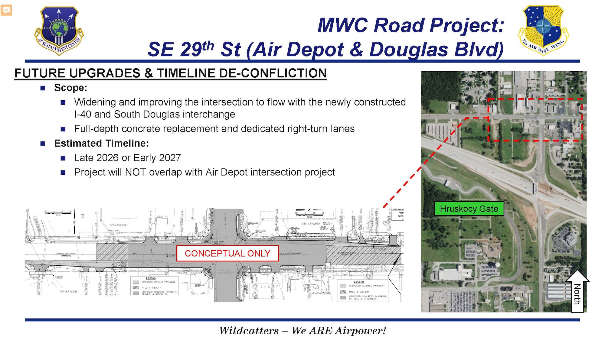 Slide depicting construction changes