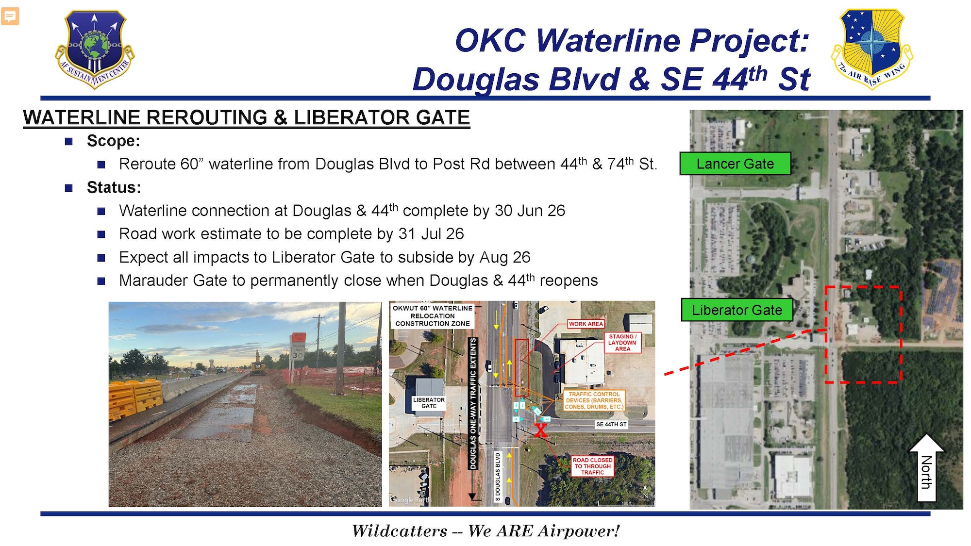 Slide depicting construction changes