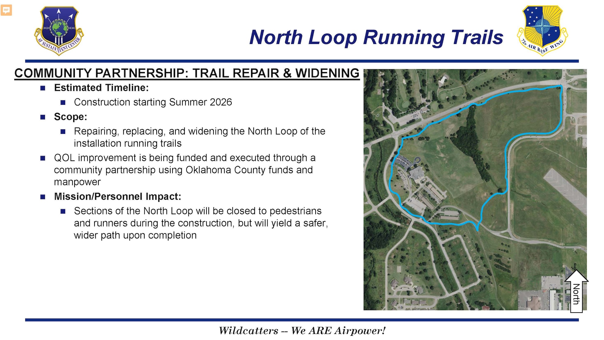 Slide depicting construction changes