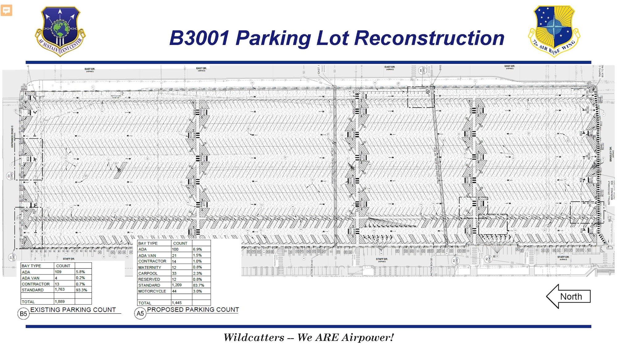 Slide depicting construction changes